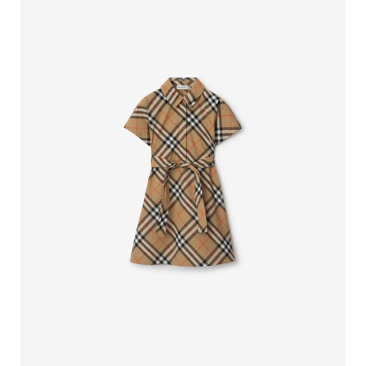  Check Cotton Shirt Dress