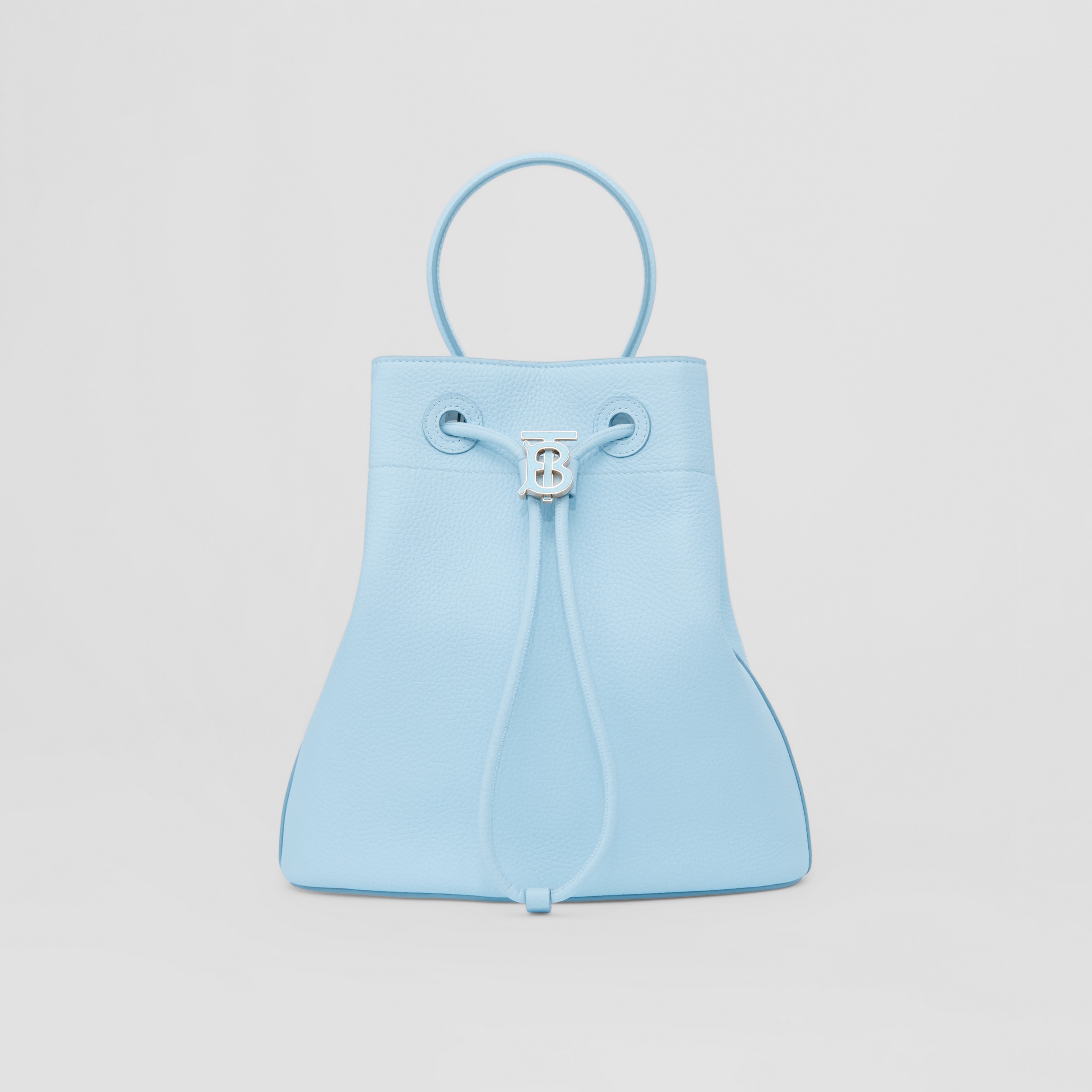 Grainy Leather Small TB Bucket Bag in Pale Blue - Women | Burberry® Official - 1