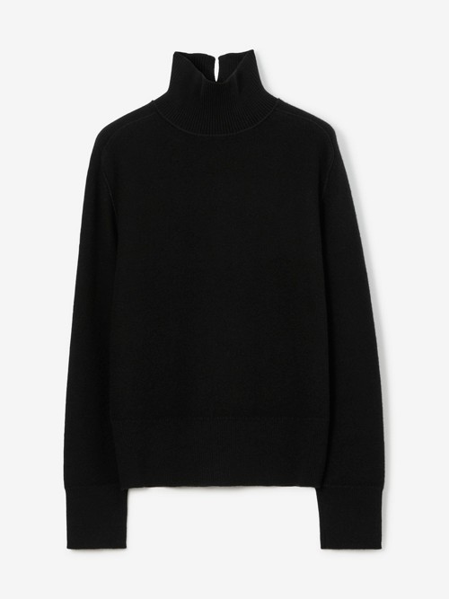 Burberry Ekd Wool Cashmere Turtleneck Sweater In Black