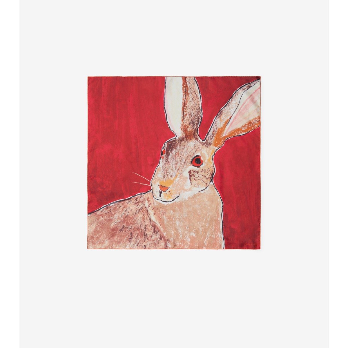 Burberry Hare Silk Scarf In Red
