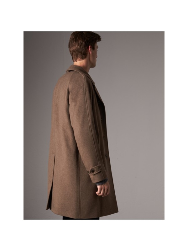 Cashmere Car Coat In Deep Taupe Melange Men Burberry United States