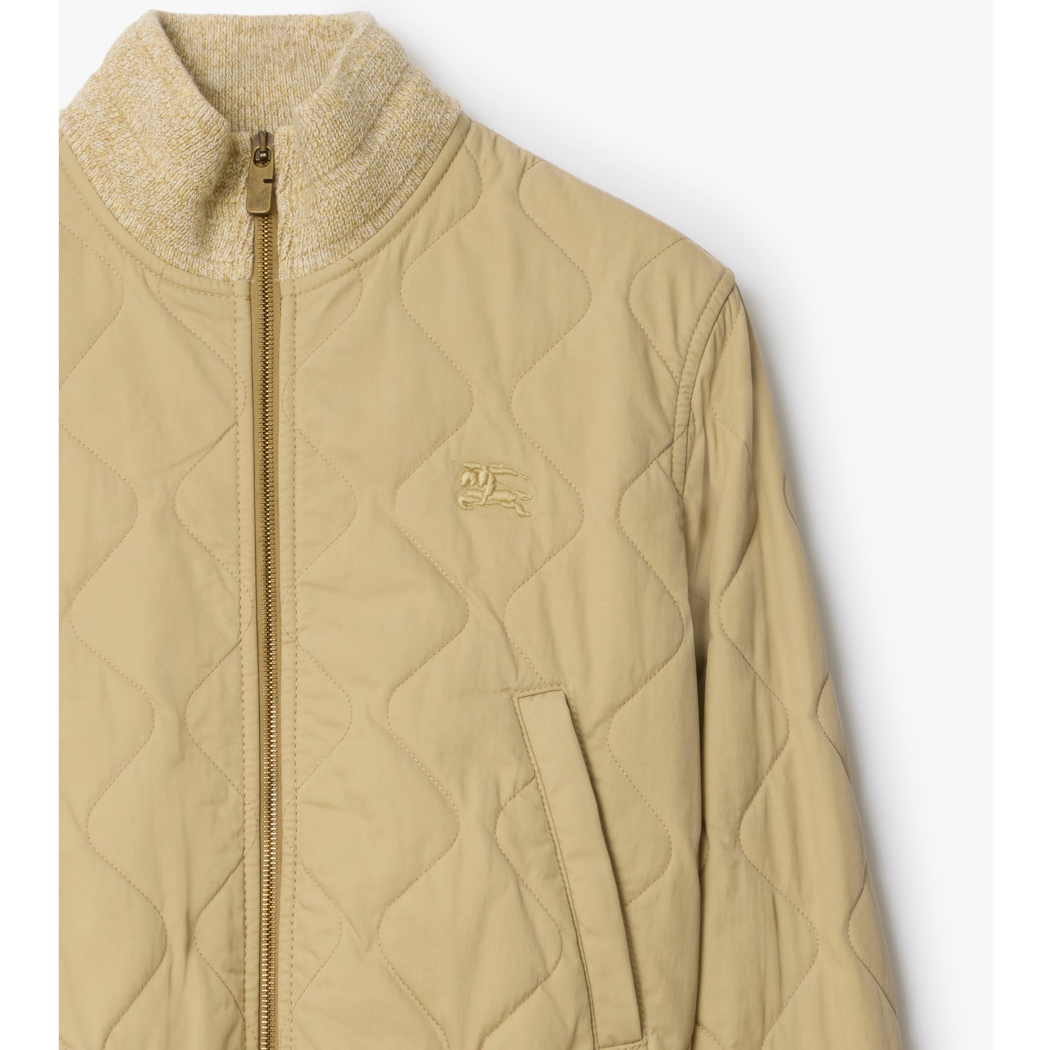 Quilted Gabardine Bomber Jacket