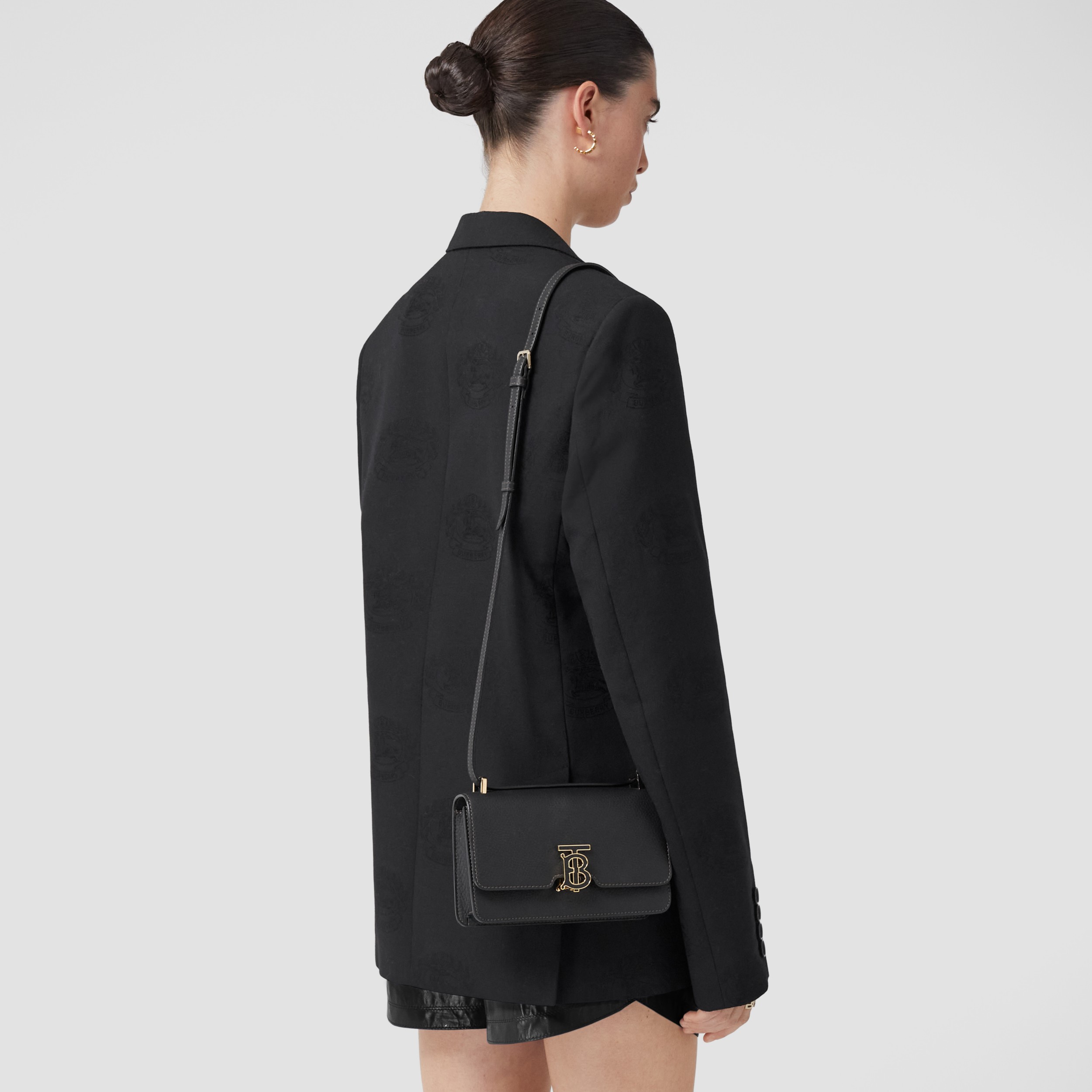 Grainy Leather Mini TB Bag in Black Women Burberry® Official