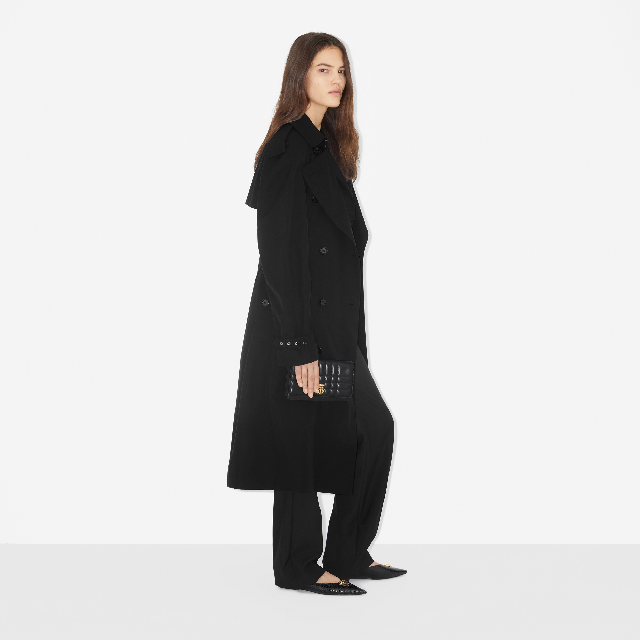 Trench coat en algodón de gabardina tropical (Negro) - Mujer | Burberry® oficial - 3