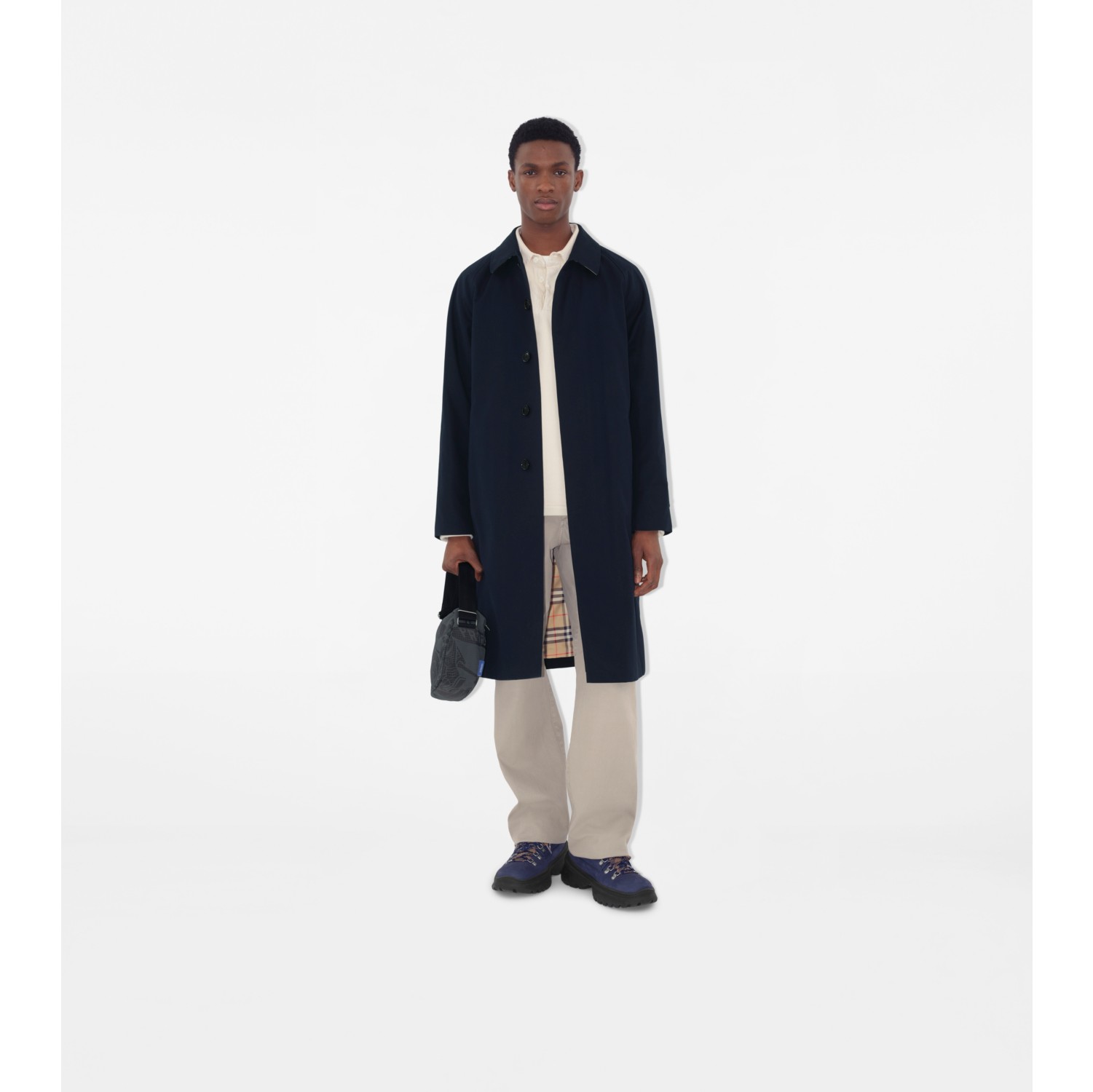 BURBERRY｜COATS (Mid-Lengs Camden Heritage Car Coat (807 Long Camden Heritage Car Coat in Black - Men, Cotton
