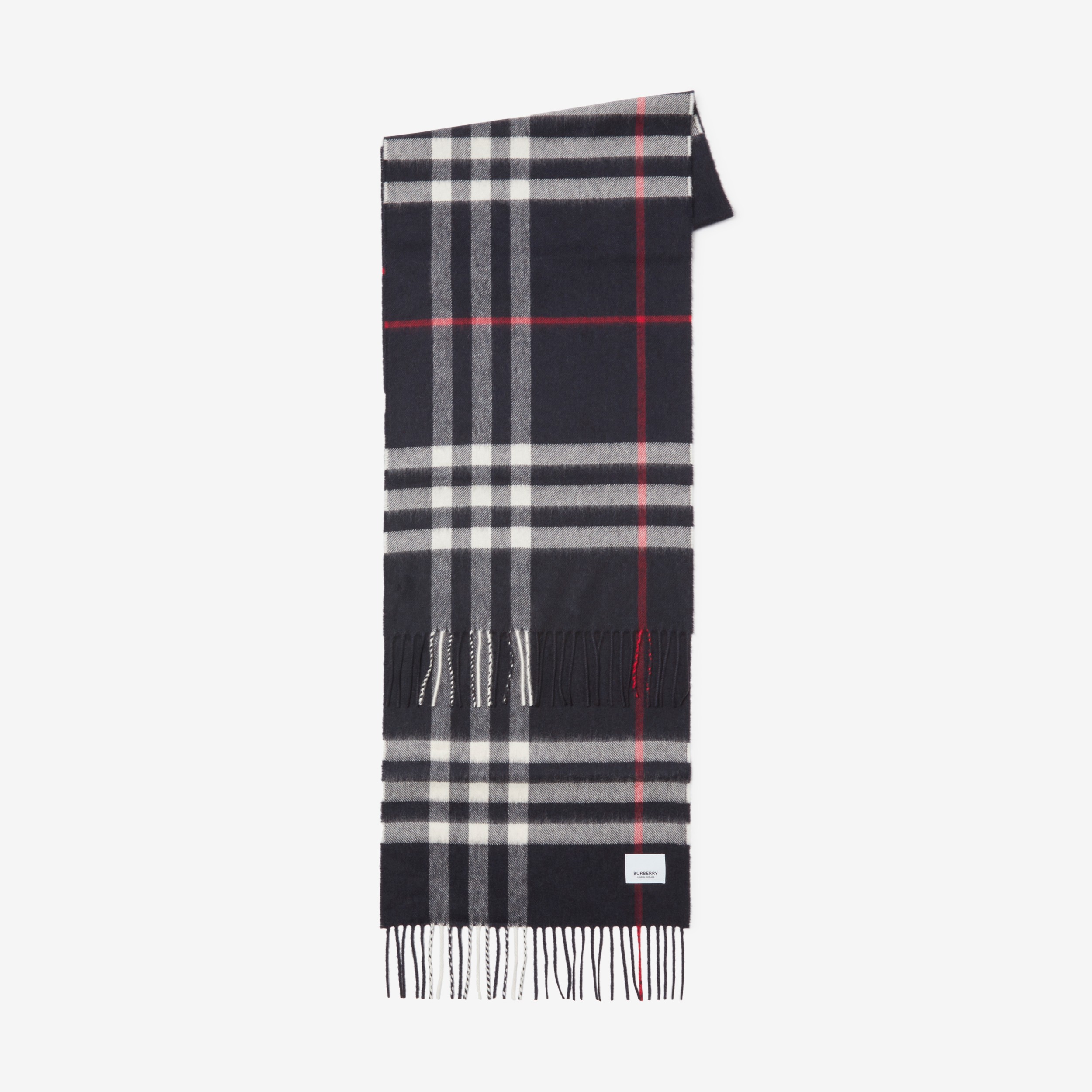 The Burberry Check Cashmere Scarf in Navy | Burberry® Official