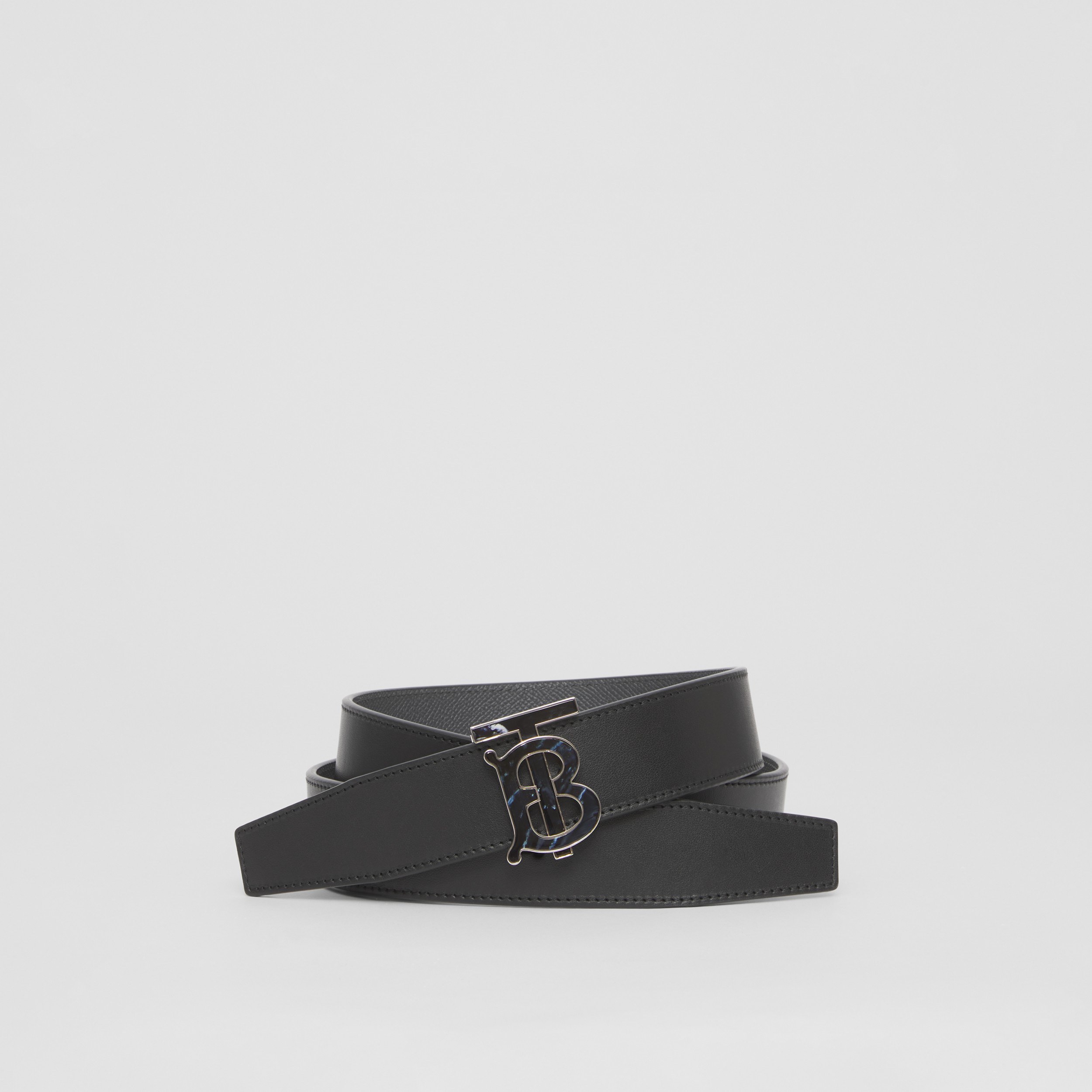 Reversible Monogram Motif Leather Belt in Black/grey - Men | Burberry® Official - 1