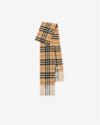 Narrow Check Cashmere Scarf in colour Sand beige