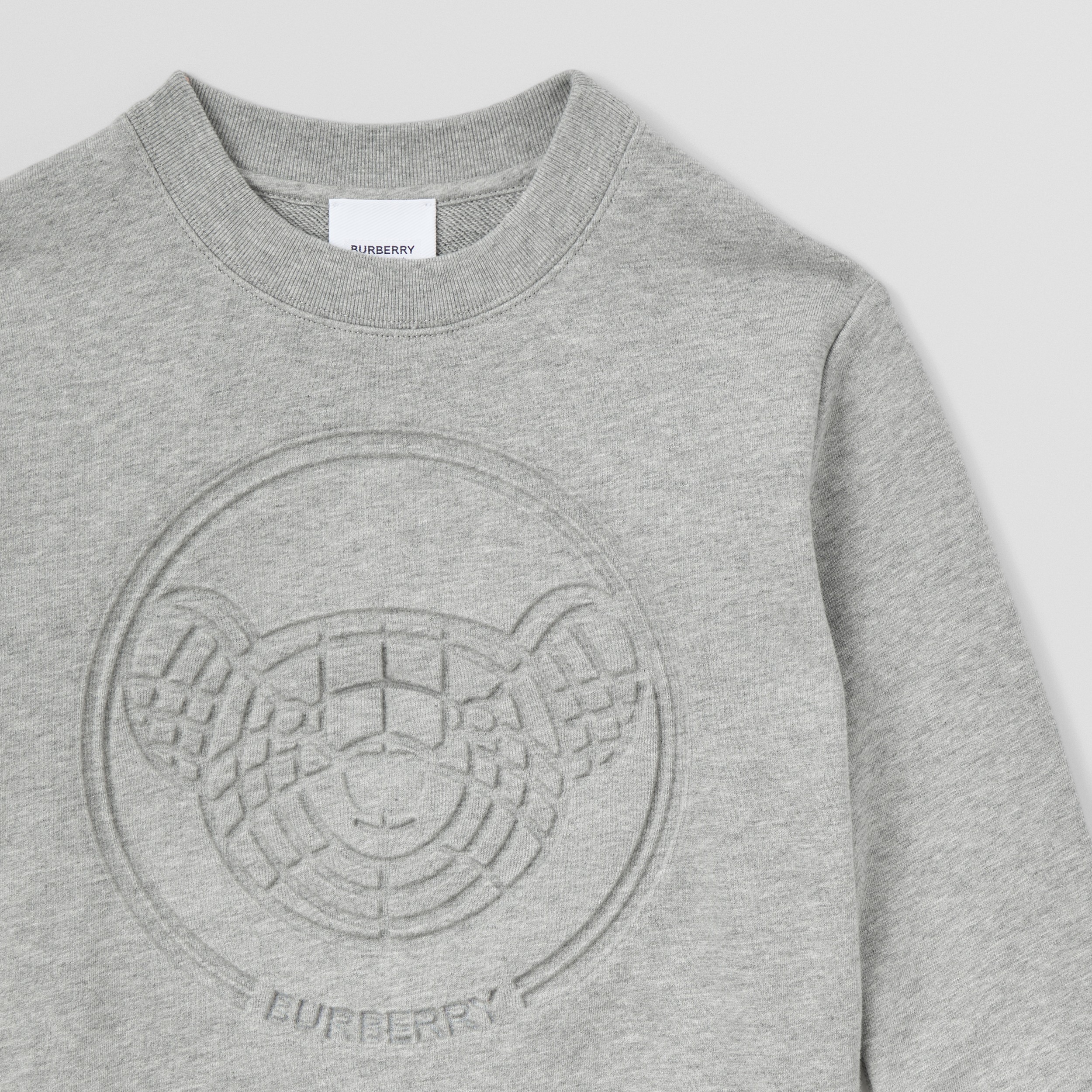 Thomas Bear Motif Cotton Sweatshirt in Grey Melange | Burberry® Official - 4