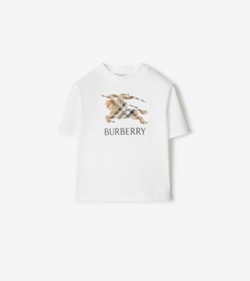 Knight Check Cotton T-shirt in White | Burberry® Official
