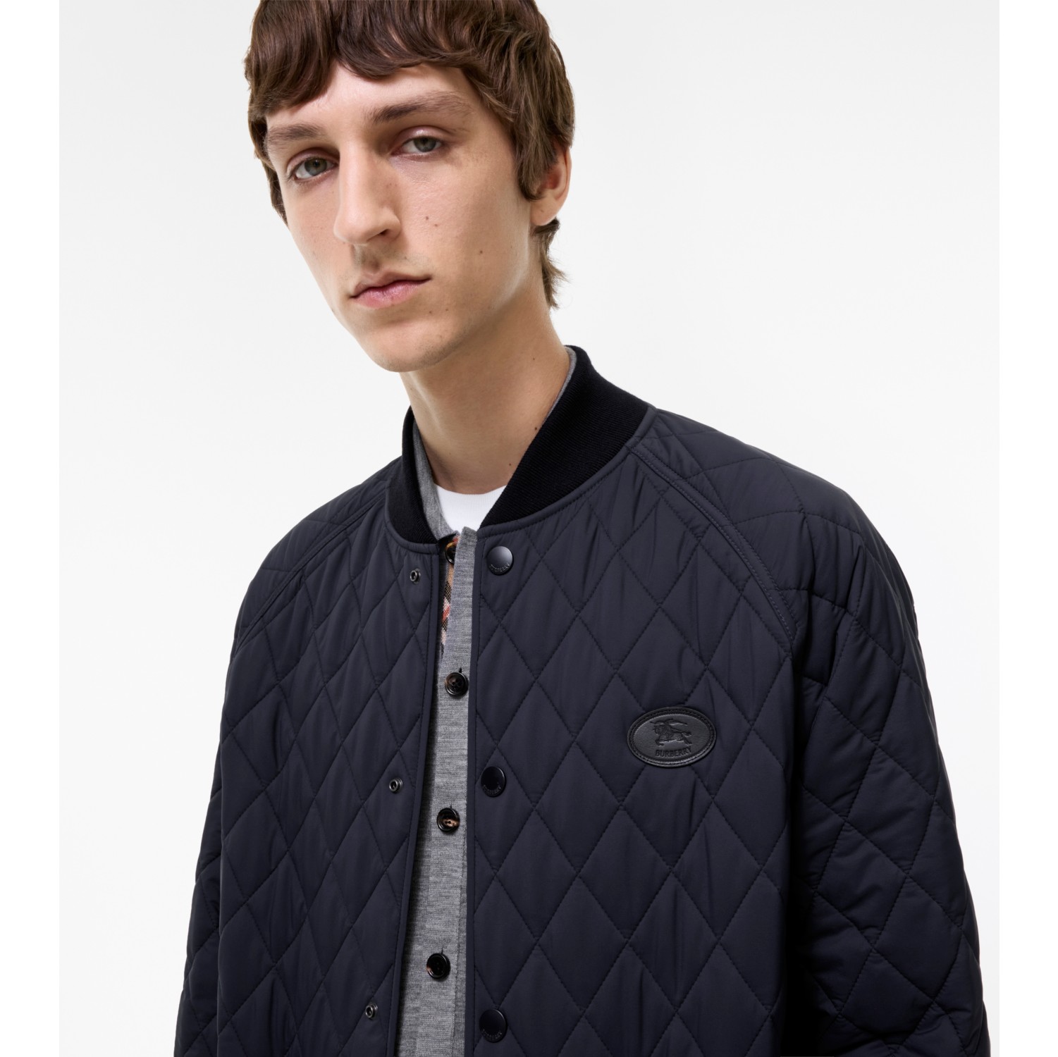 Quilted Nylon Jacket in Navy - Men | Burberry® Official