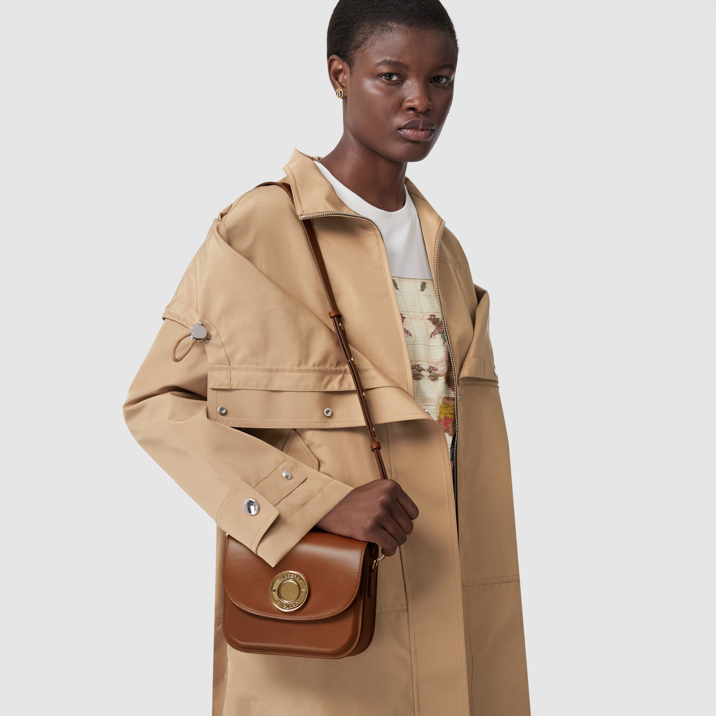 Leather Small Elizabeth Bag in Warm Tan - Women | Burberry® Official - 3