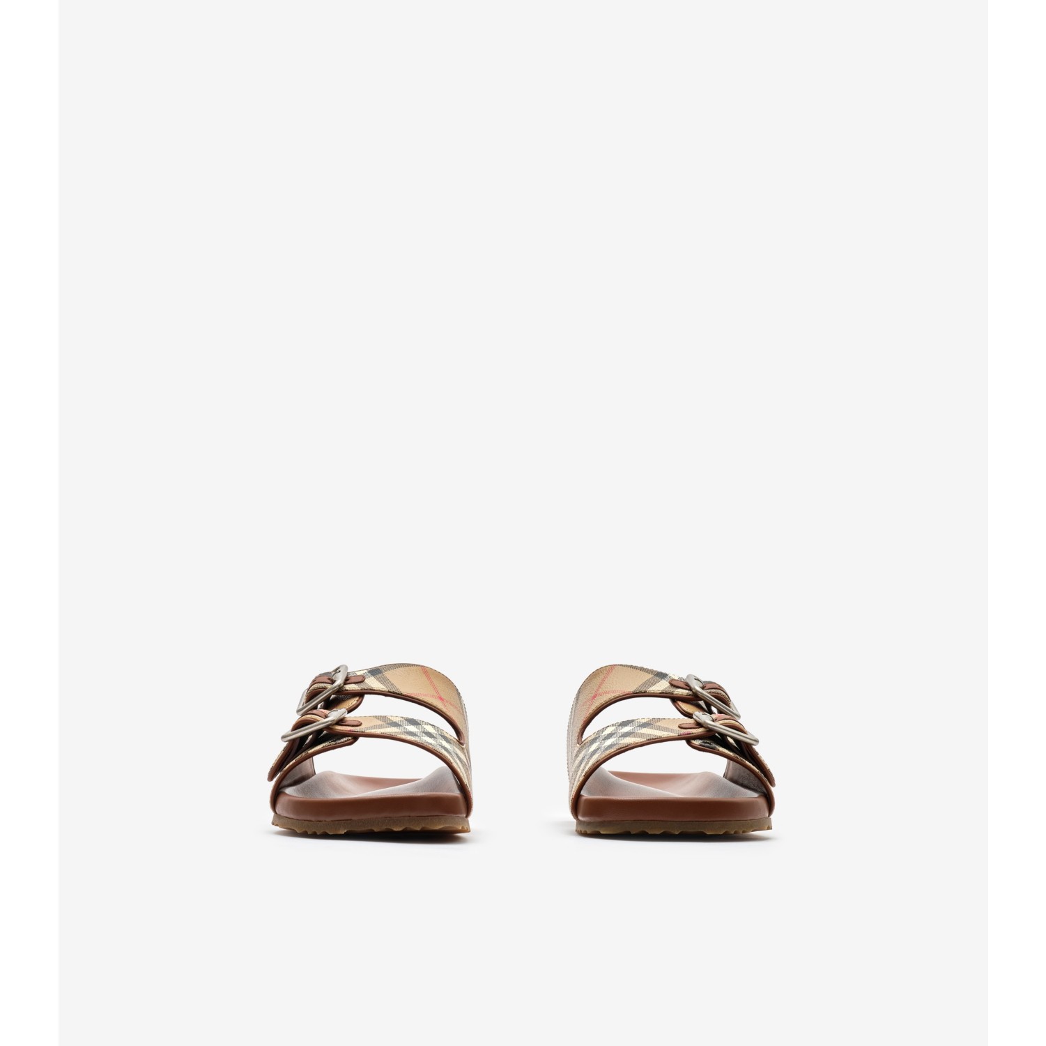 Check and Leather Urchin Sandals
