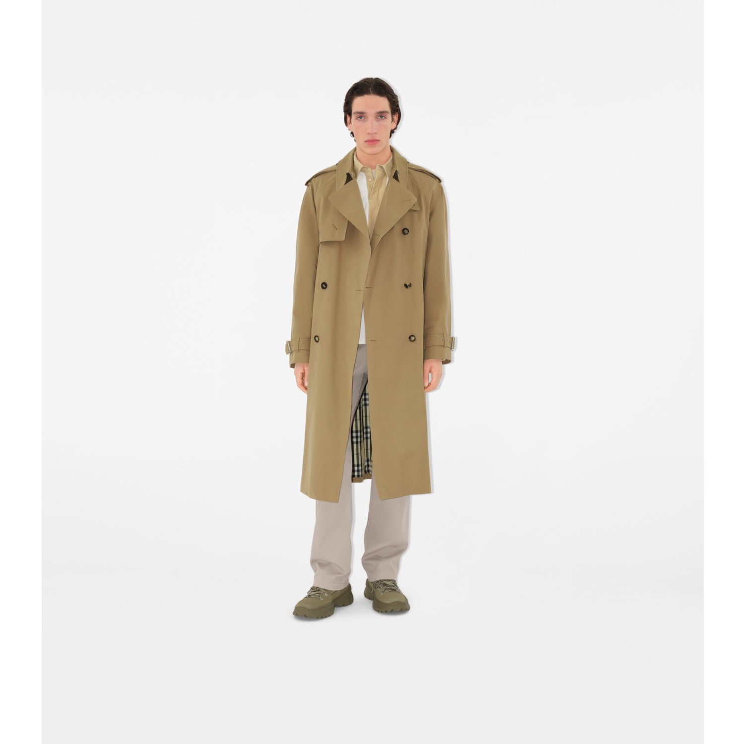 Long Gabardine Trench Coat