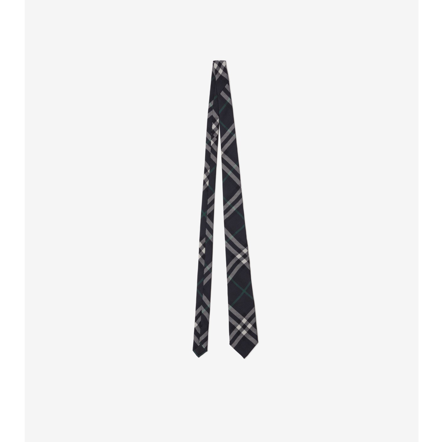 Check Silk Tie in Charcoal Men Burberry Official