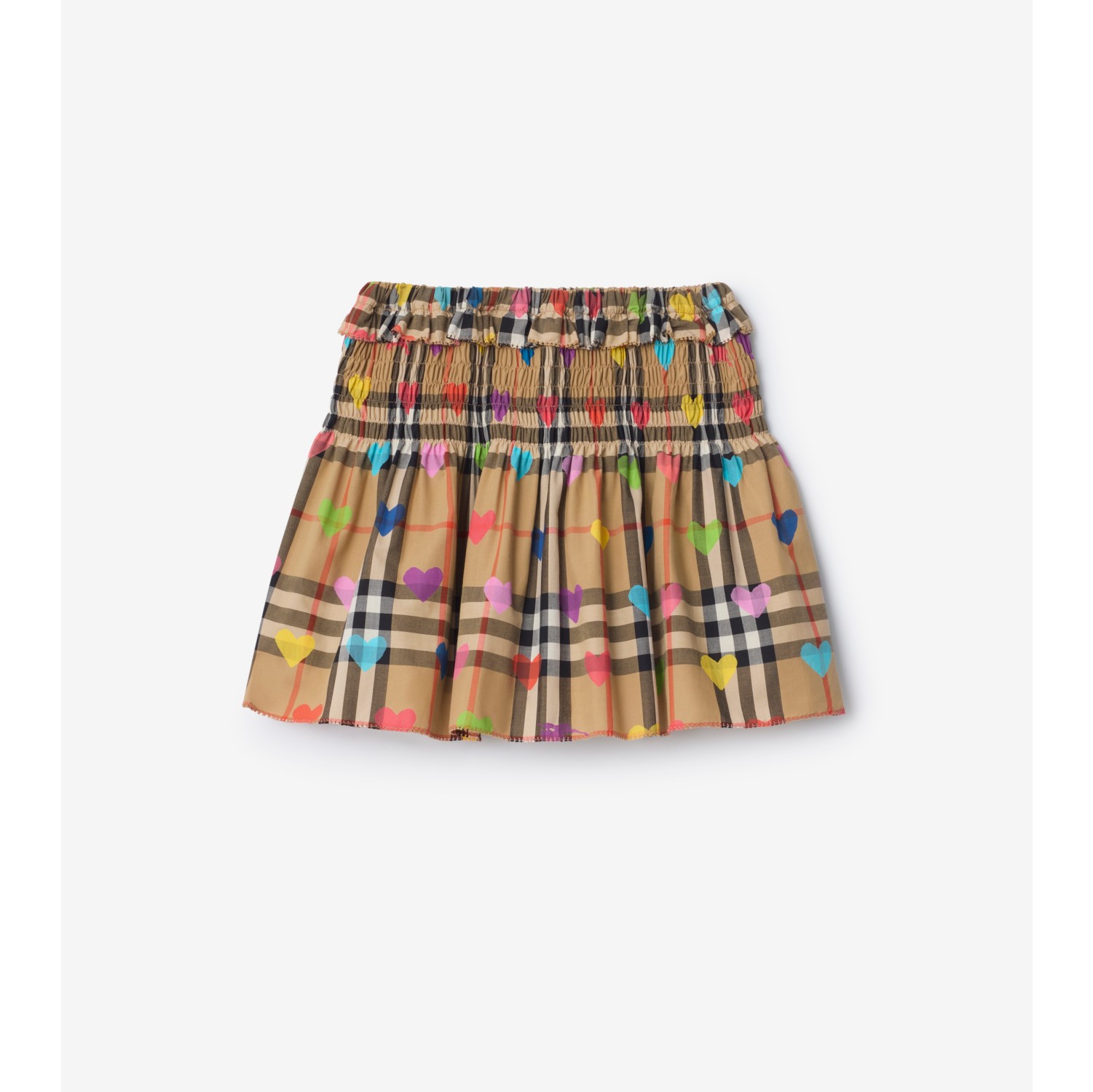 Heart Check Cotton Skirt