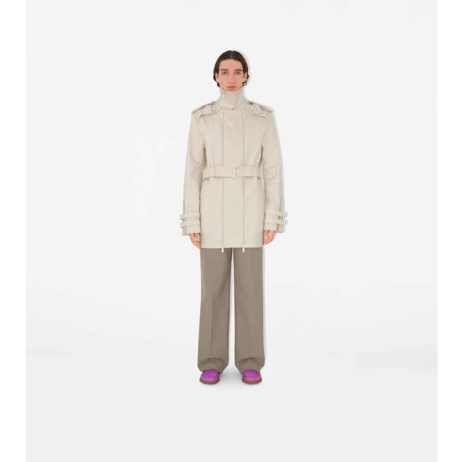 Veste trench en coton lié