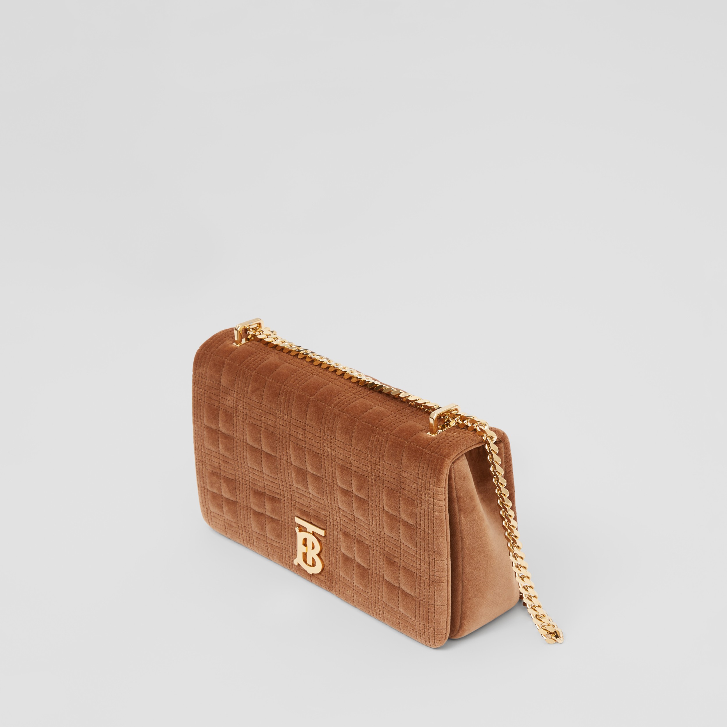 Medium Quilted Velvet Lola Bag in Fawn - Women | Burberry United States