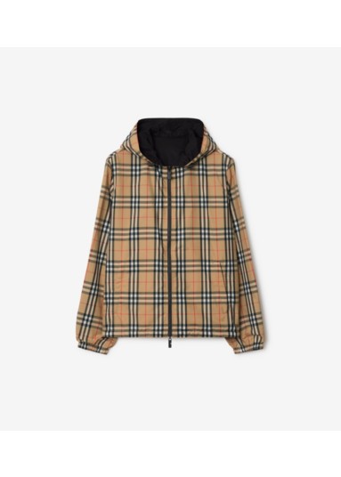 Reversible Check Hooded Jacket