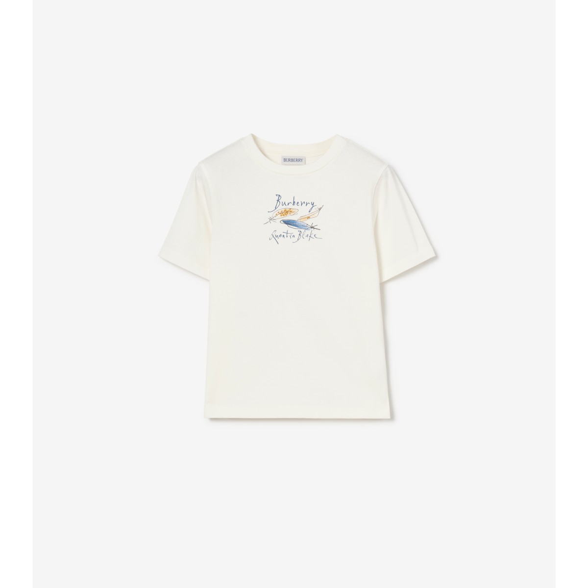  Printed Feather Print Cotton T-shirt