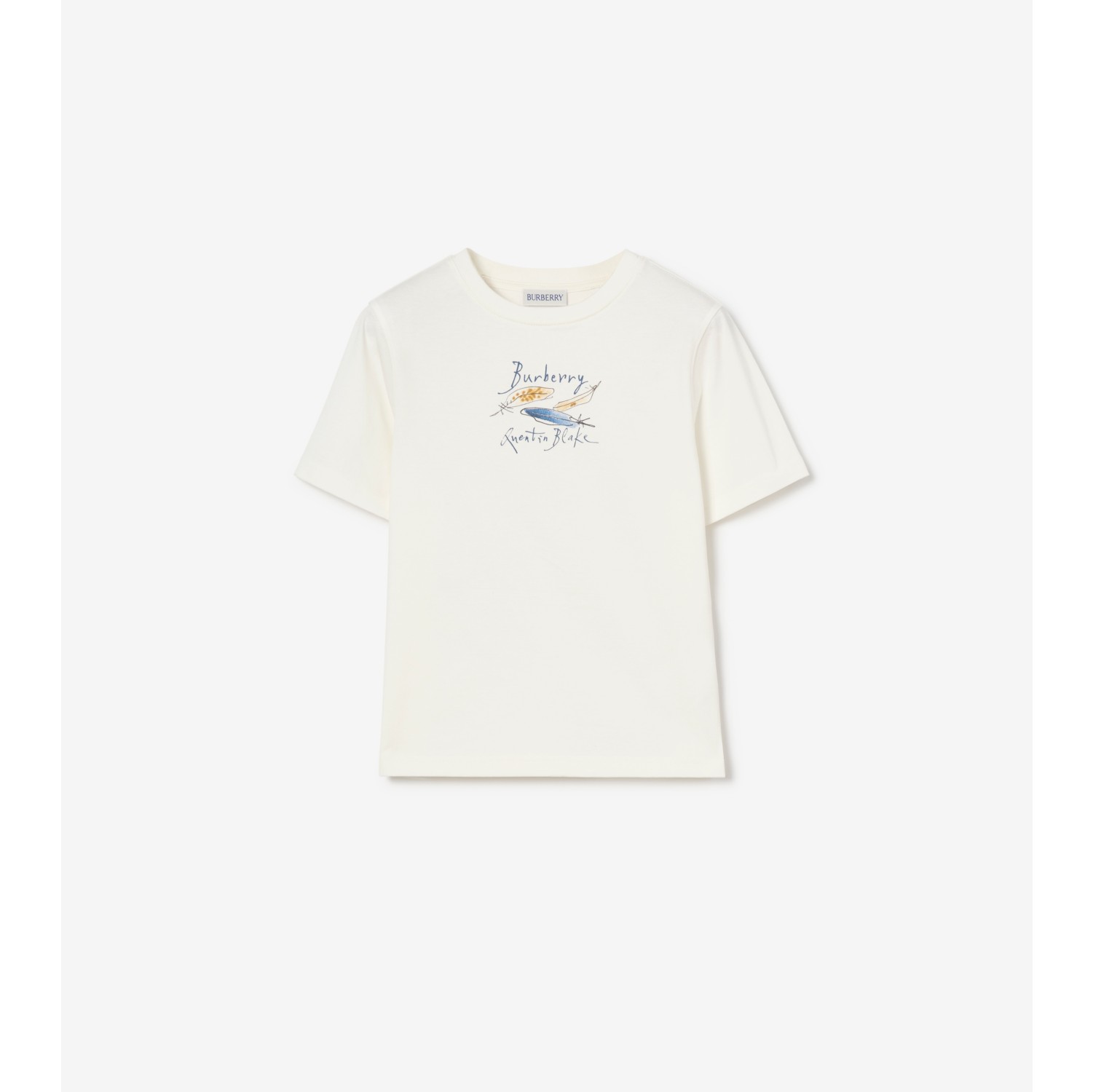 Feather Print Cotton T-shirt