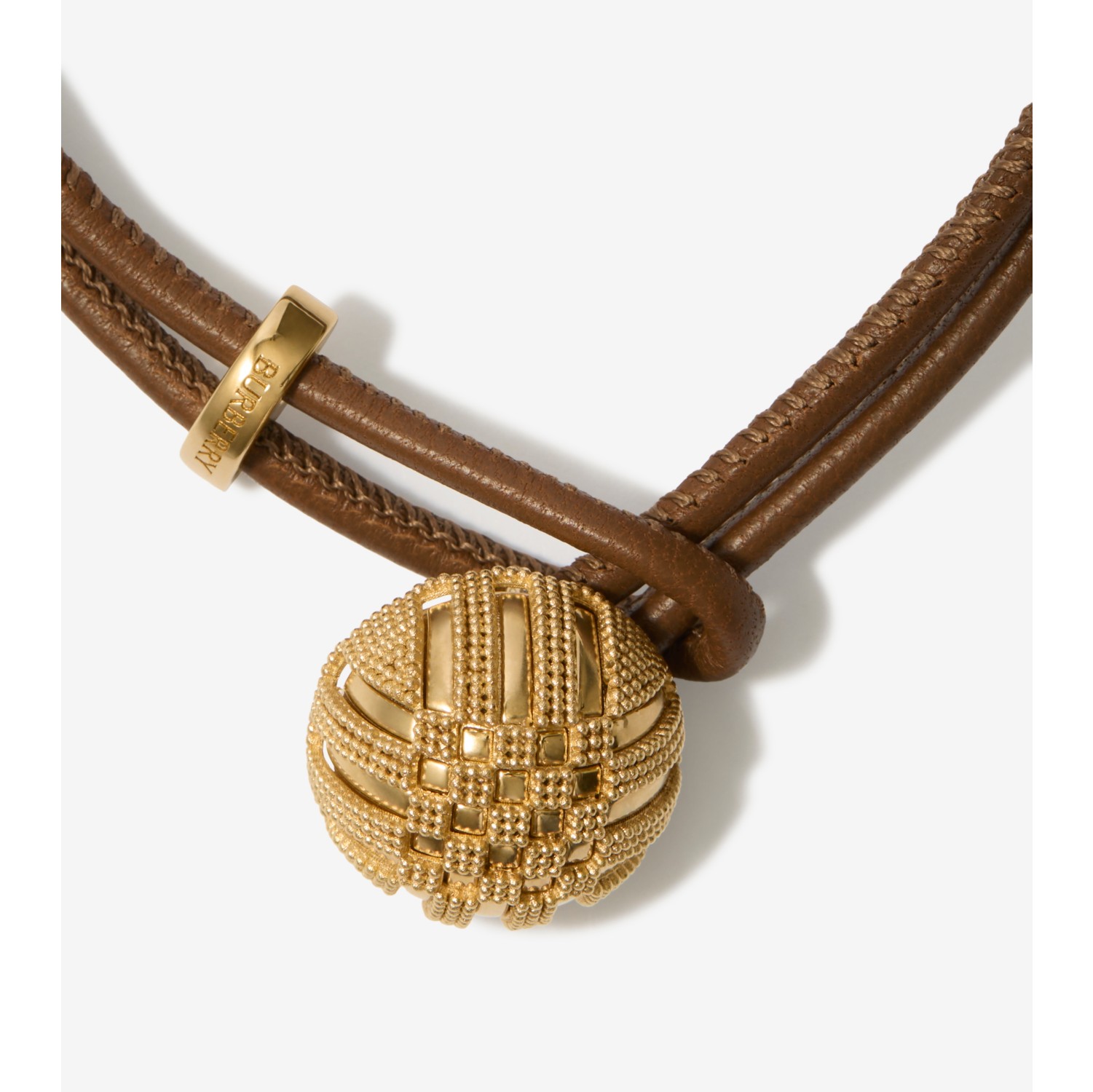 Leather Check Granulation Bracelet​