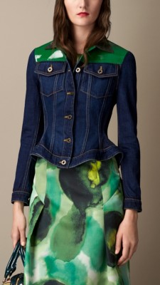 wasp waist jacket with patent trim