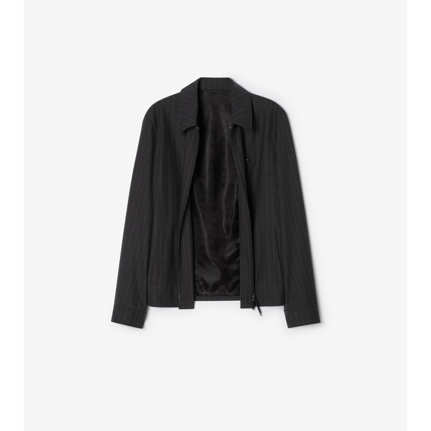 Pinstriped Wool Bloomsbury Harrington Jacket - thumbnail 5