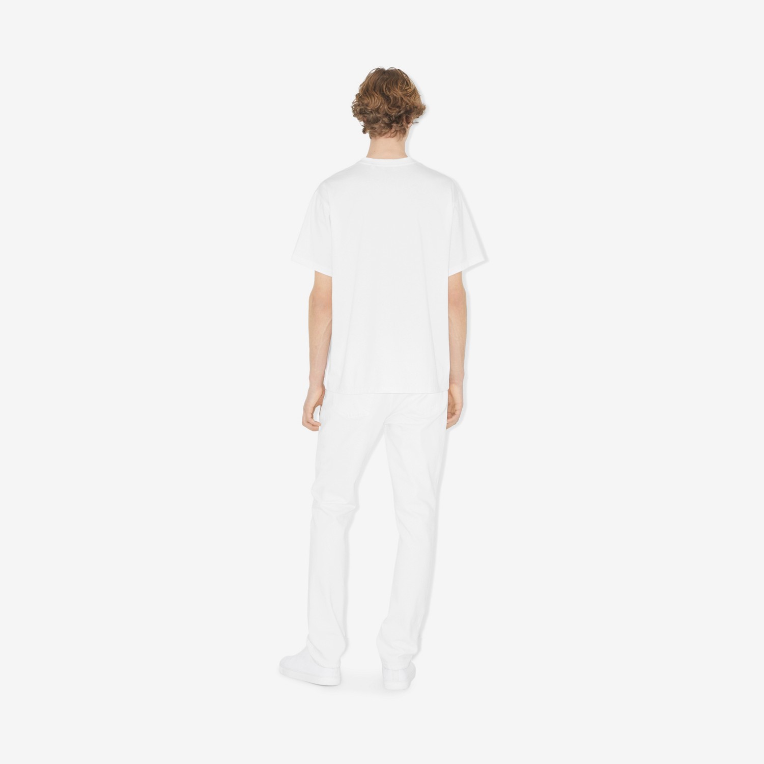 马术骑士徽标棉质 T 恤衫 (白色) - 男士 | Burberry® 博柏利官网