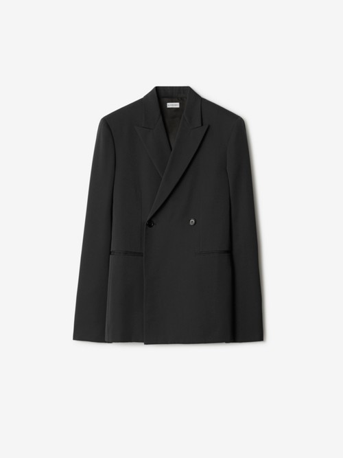 Burberry Wool Tailored Jacket In Black