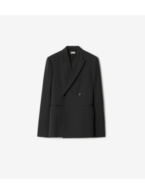 Shop Burberry Wool Tailored Jacket In Onyx