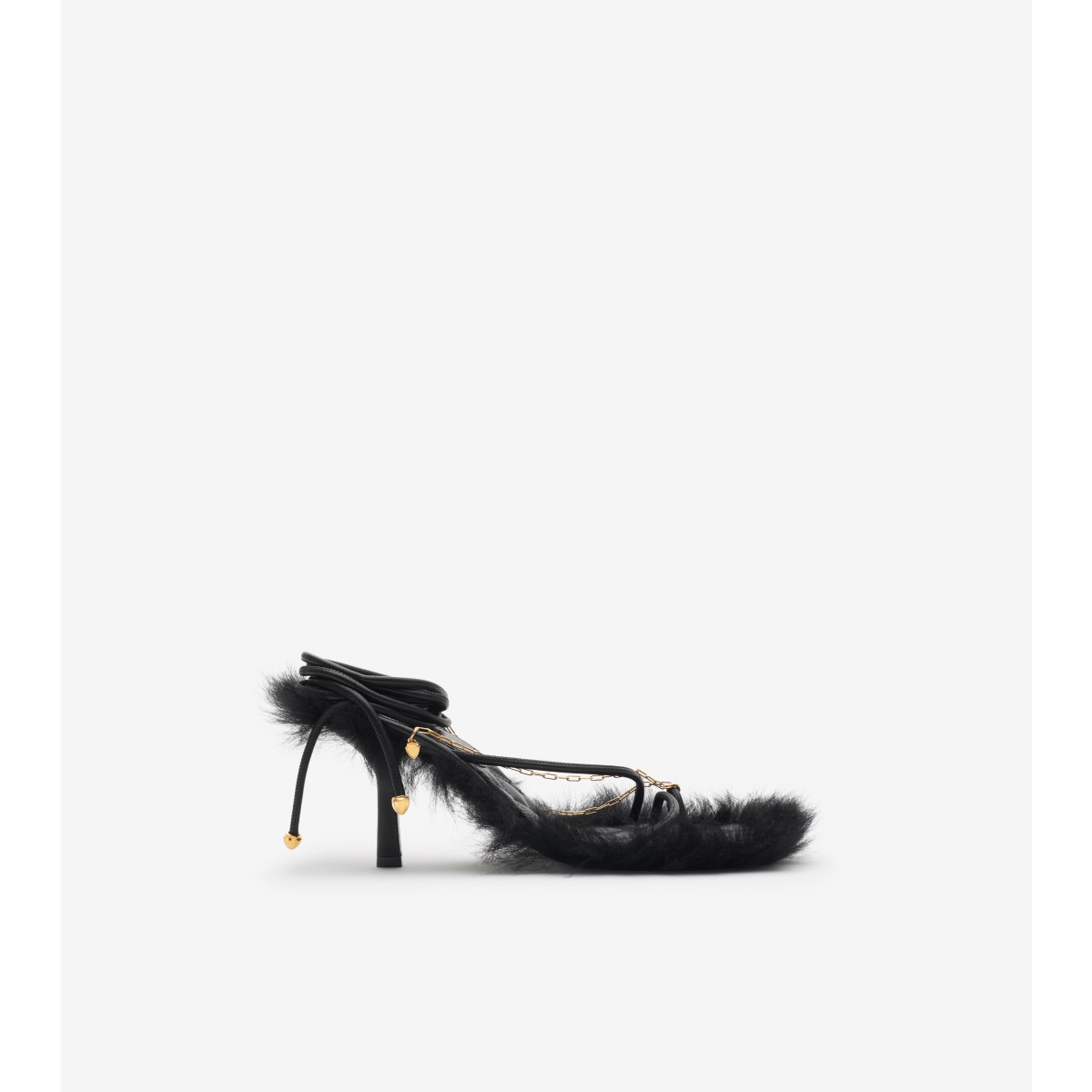 Shop Burberry Leather Slinky Sandals In Black