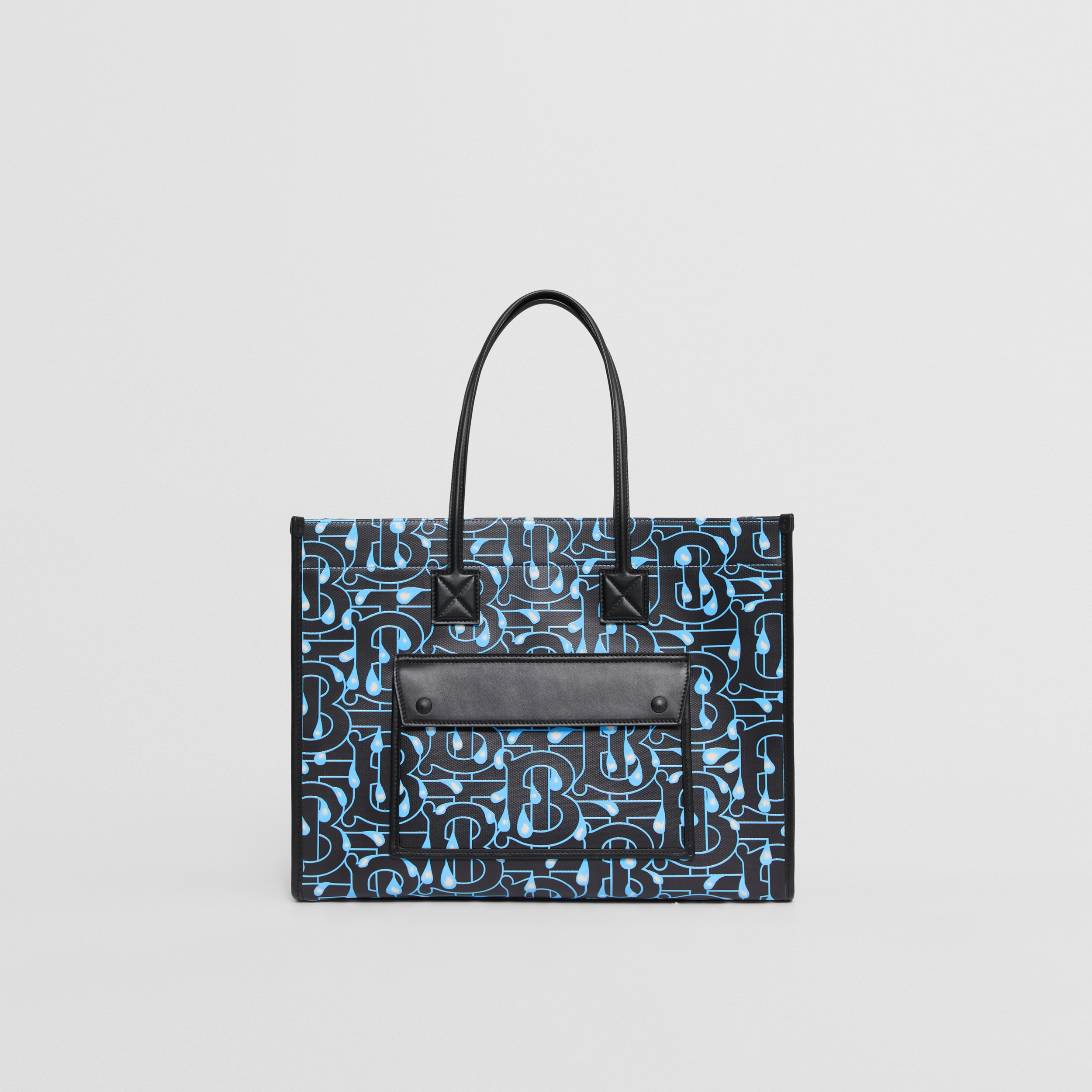 Medium Monogram Print Cotton Freya Tote – Exclusive Capsule Collection in Black | Burberry® Official - 1