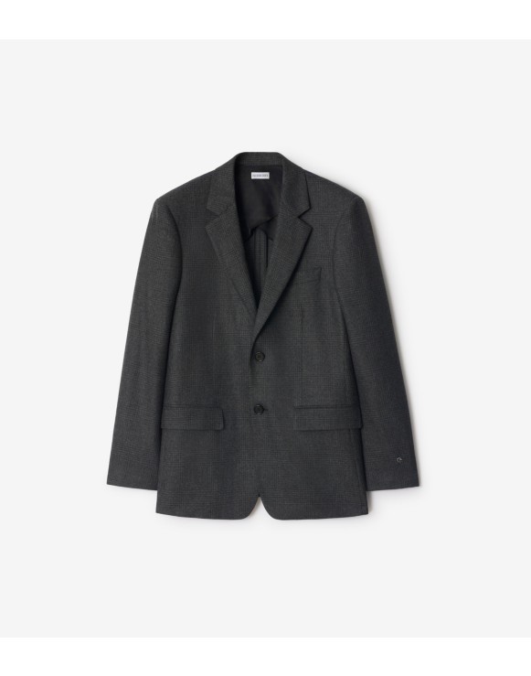 Check Wool Cashmere Tailored Jacket