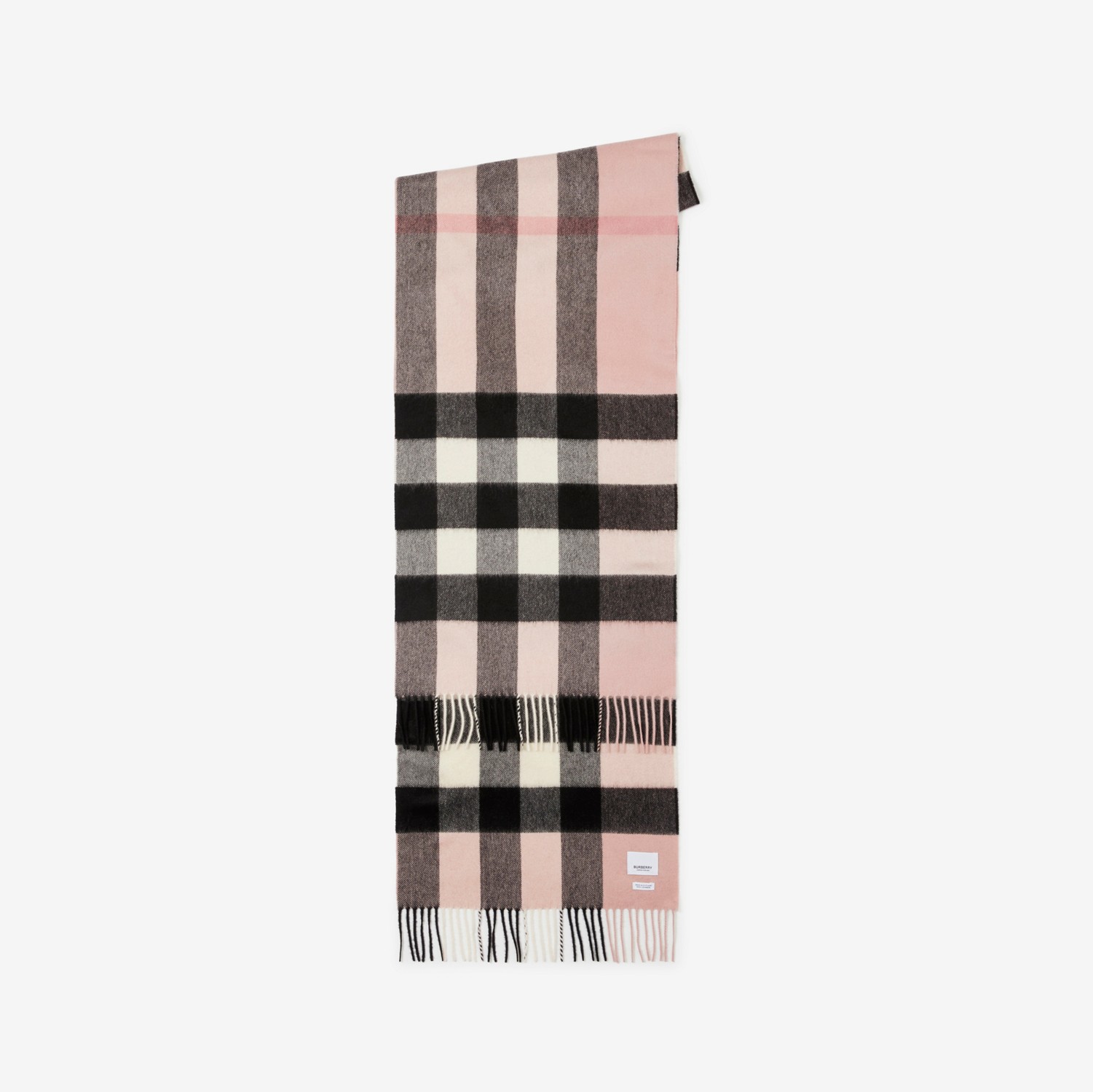 Sciarpa in cashmere con motivo tartan (Rosa Cenere) | Sito ufficiale Burberry®