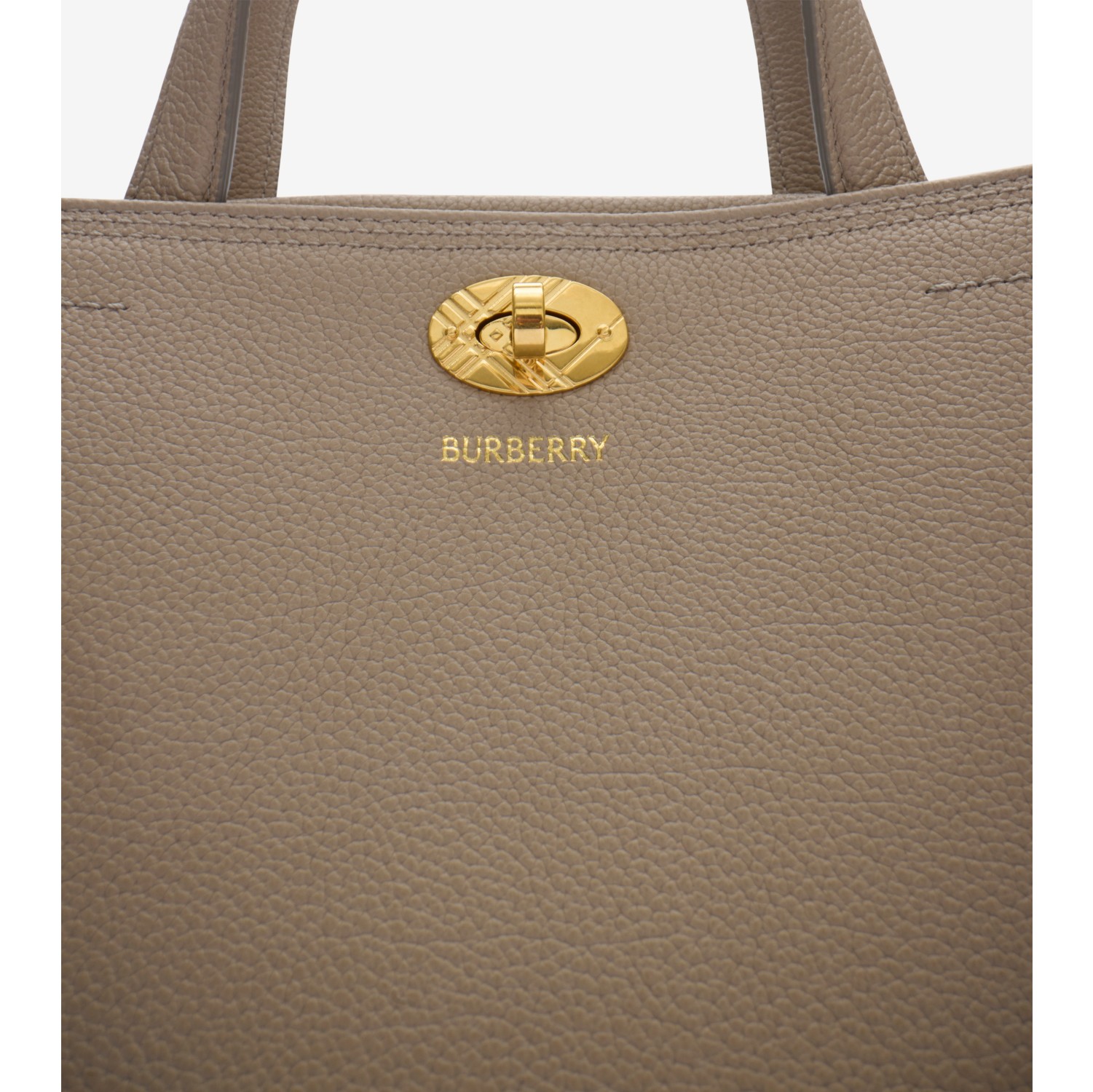 Small Cotswolds Check Tote in Mushroom beige - Women, Leather | Burberry® Official