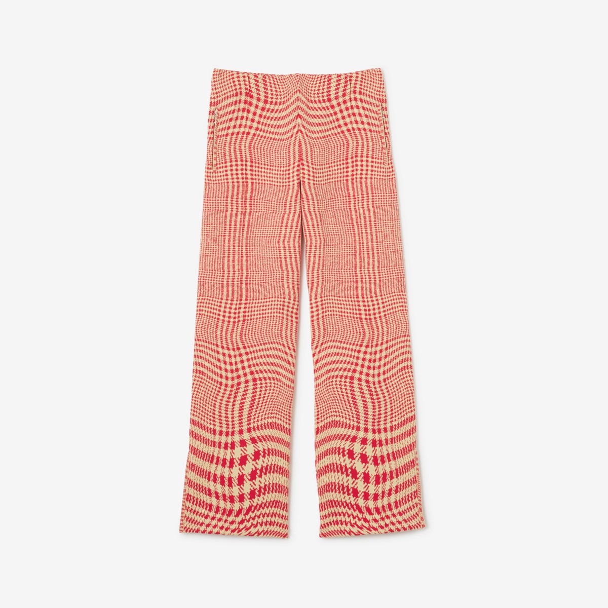 Burberry Warped Houndstooth Nylon Blend Track Pants In Pillar