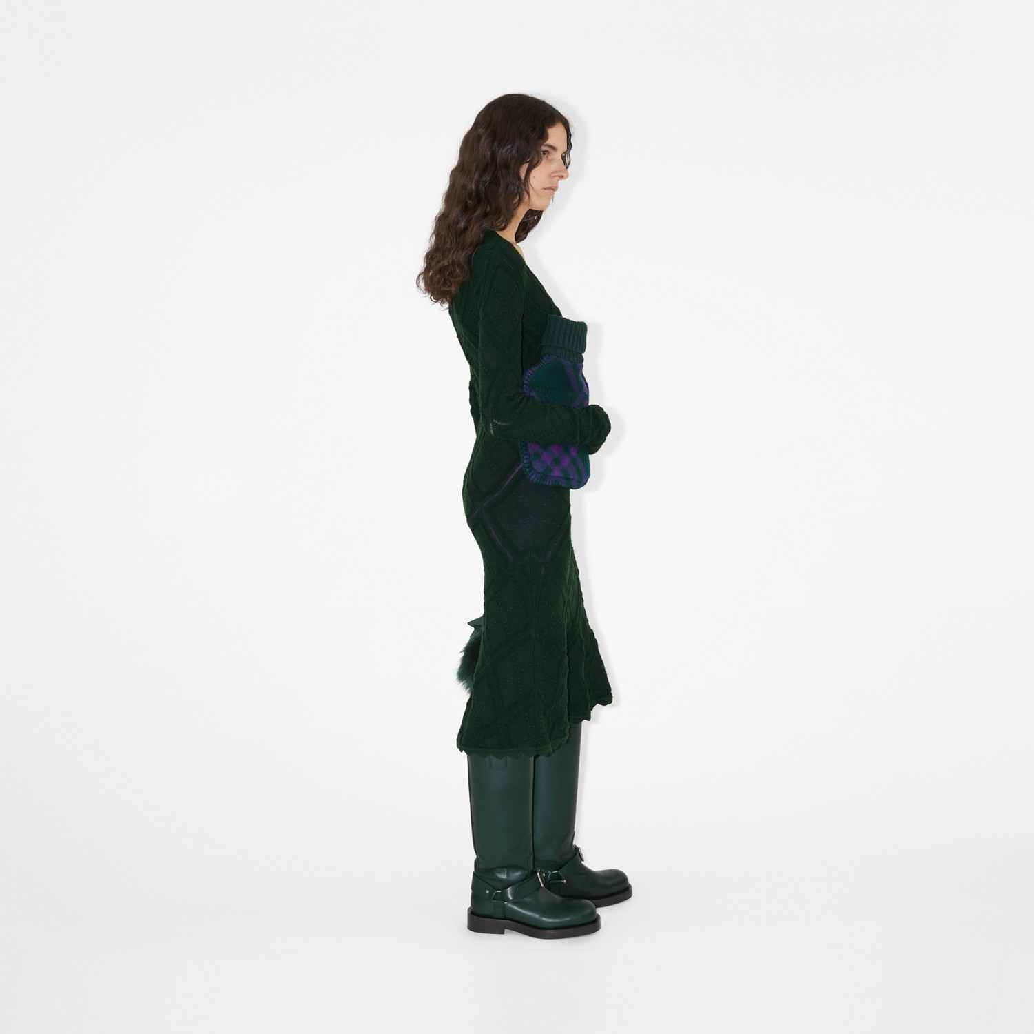 Aran Knit Dress in Vine - Women | Burberry® Official