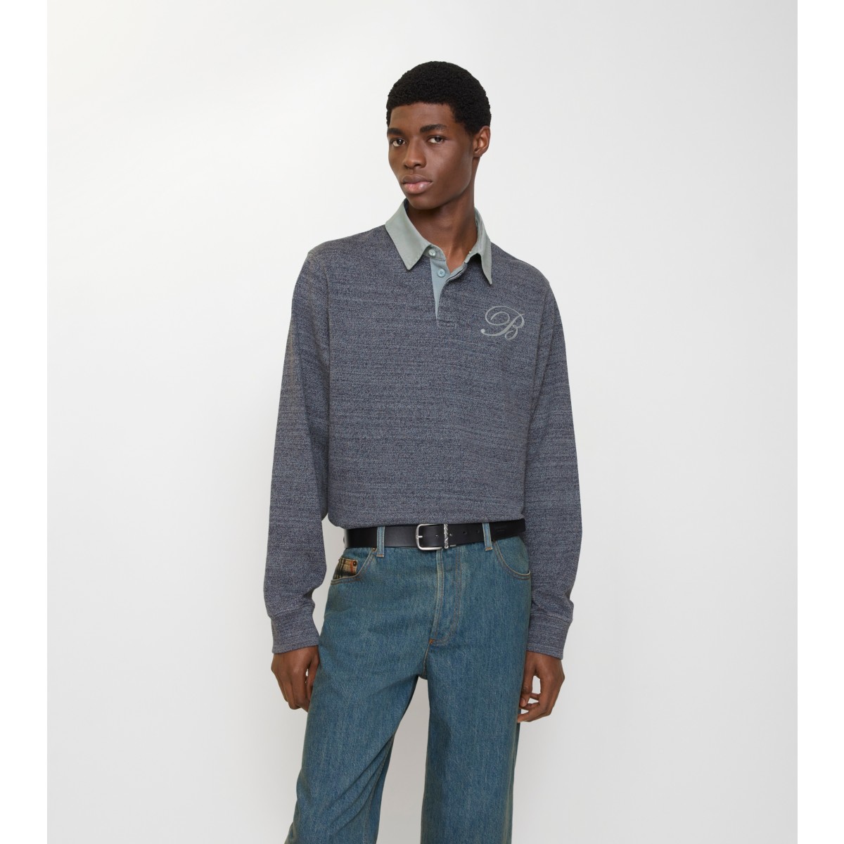  Embroidered Mouliné Rugby Shirt