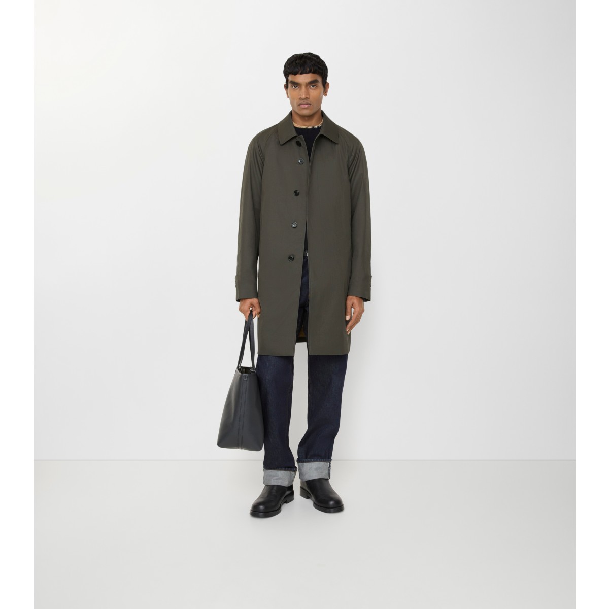  Check Mid-length Tropical Gabardine Camden Car Coat