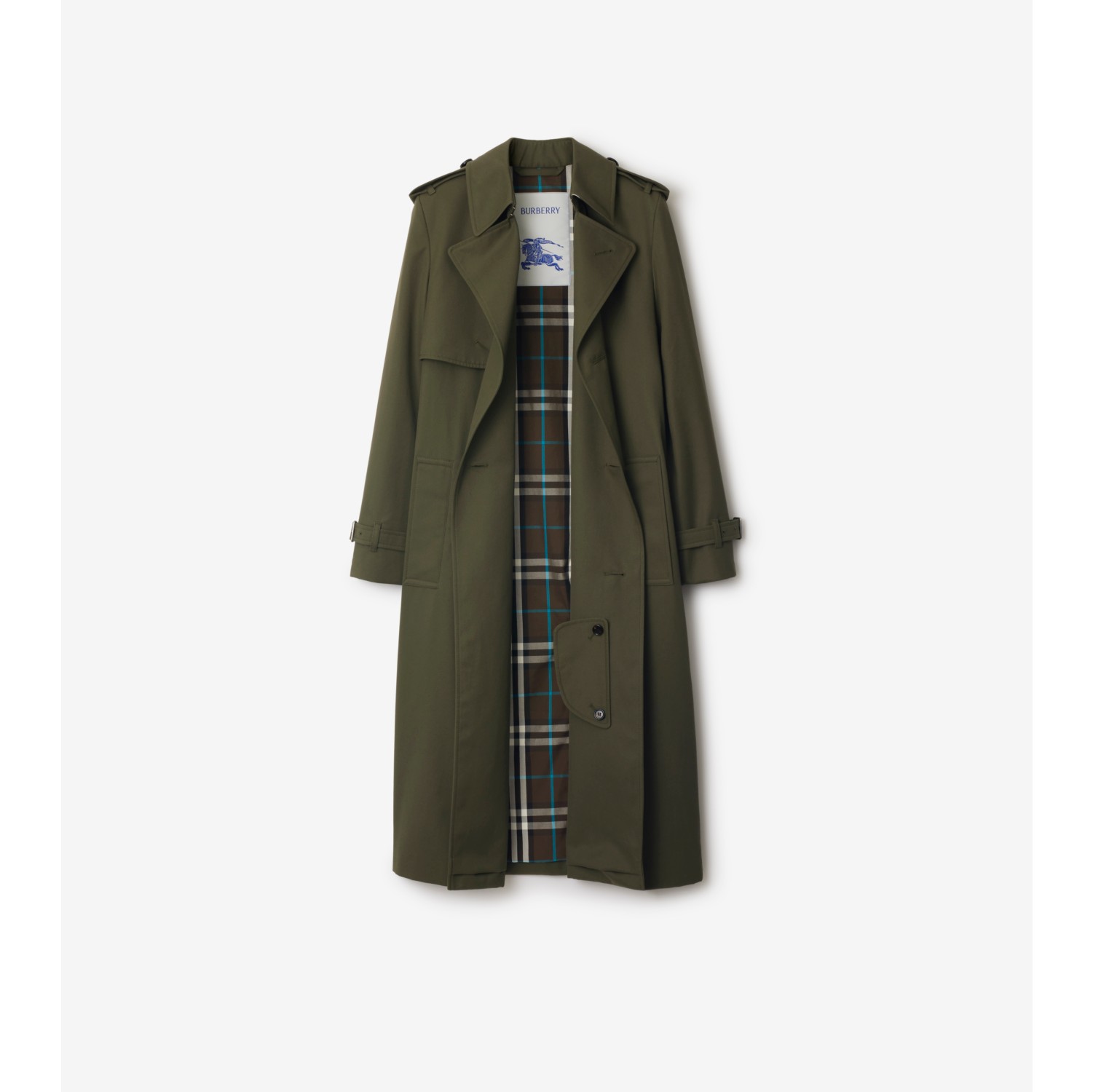 Green burberry coat on sale