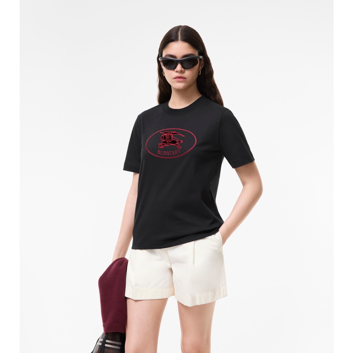  Embroidered Knight Stamp Cotton T-shirt