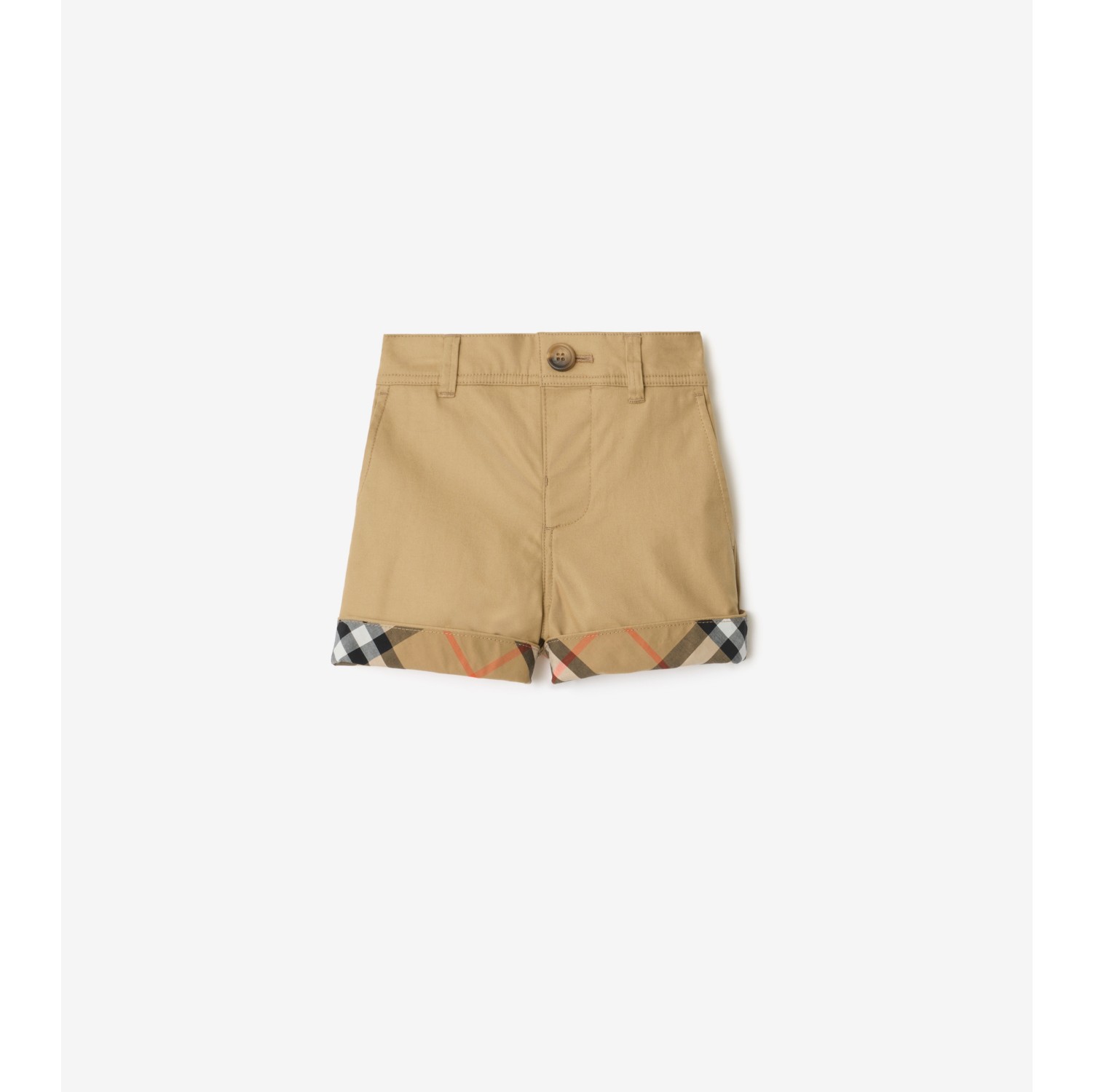 Check Turn-up Cotton Shorts