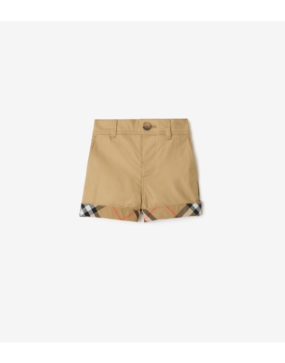 Check Turn-up Cotton Shorts