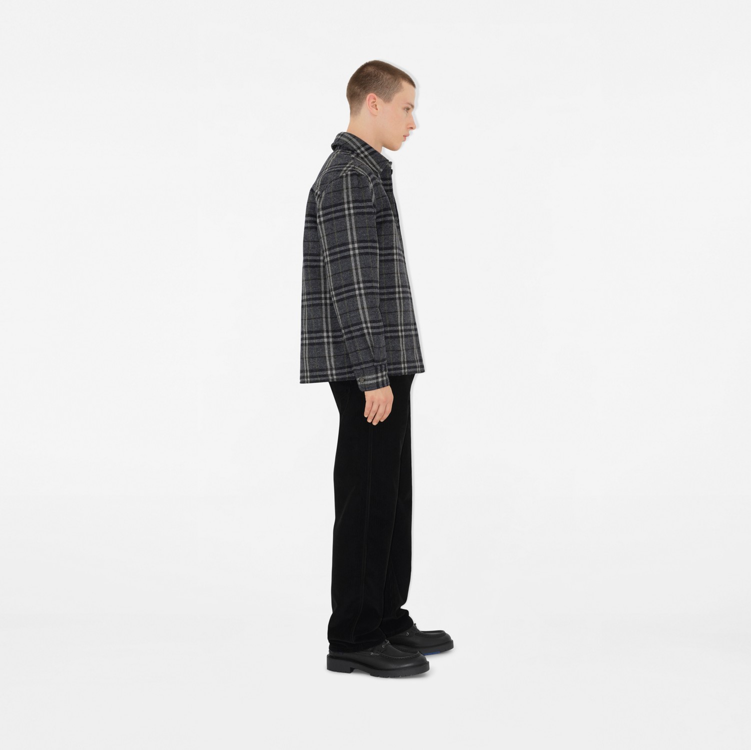 Check Wool Overshirt in Indigo - Men | Burberry® Official Check Wool Overshirt in Indigo - Men | Burberry® Official
