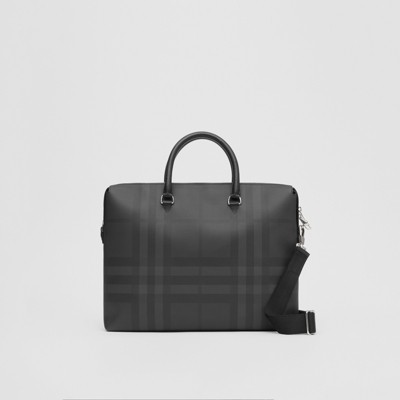 Leather Briefcase in Dark Charcoal 