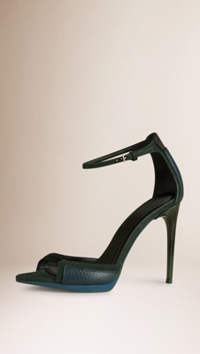 leather and suede platform sandals