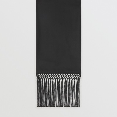 black silk skinny scarf