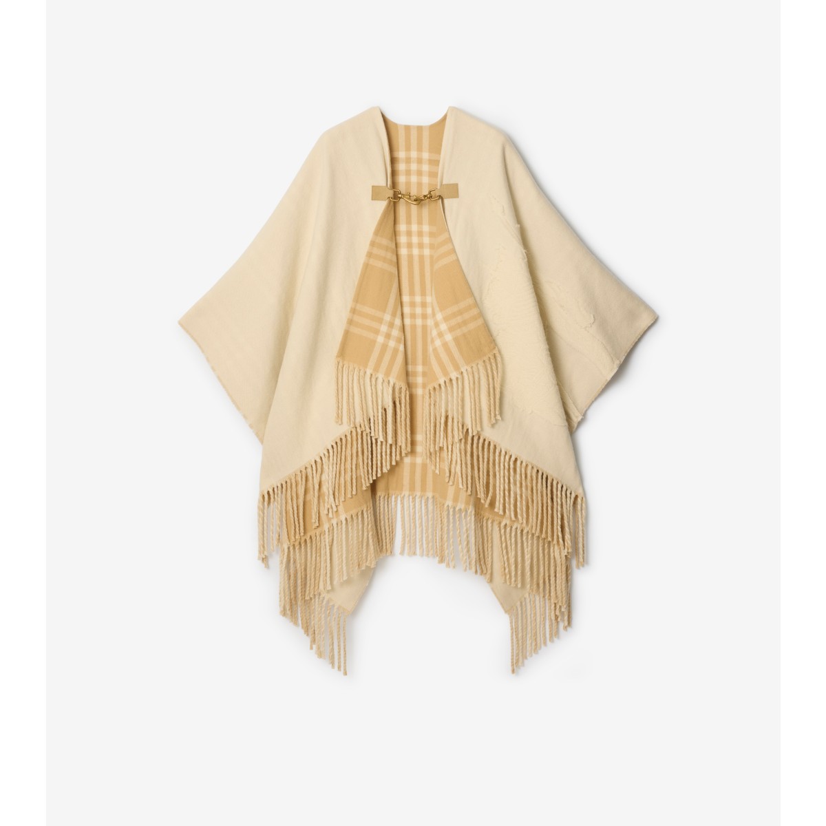 Burberry Ekd Fil Coupé Wool Cape In Neutral