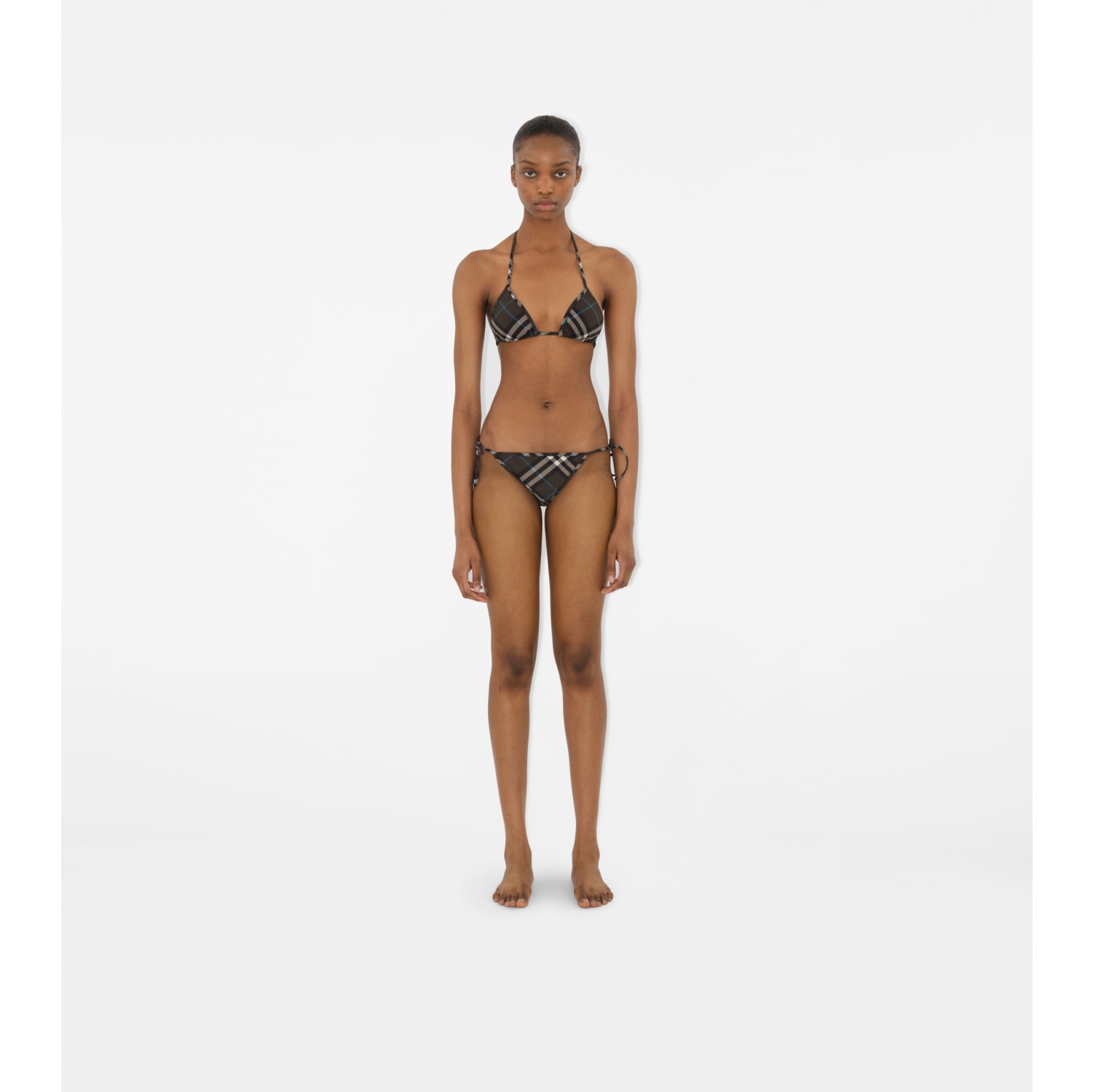 Check Bikini Briefs in Snug Women Nylon Burberry Official